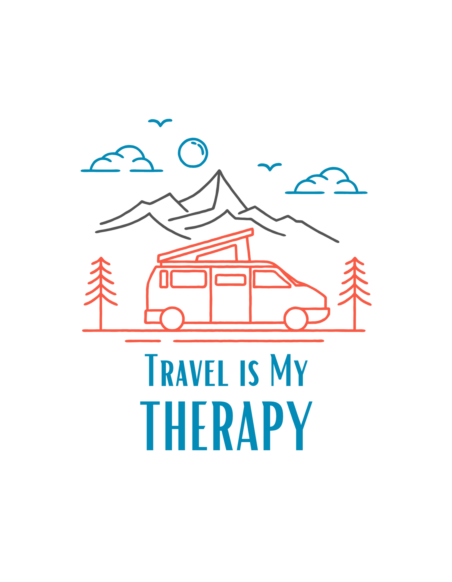 TRAVEL TEE 240 TRAVEL IS MY TERAPY