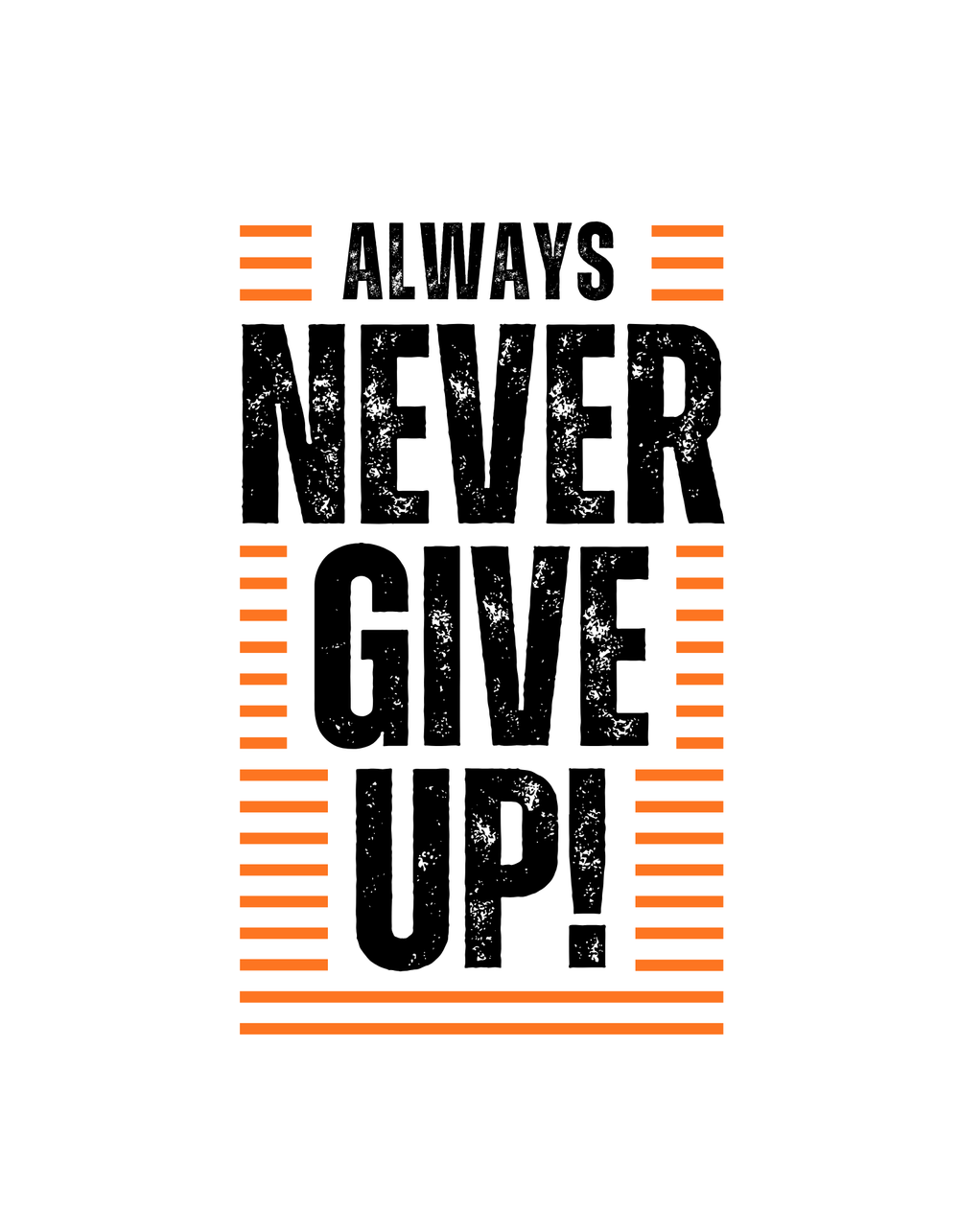 Remera clásica SOLID TEE 240 — NEVER GIVE UP