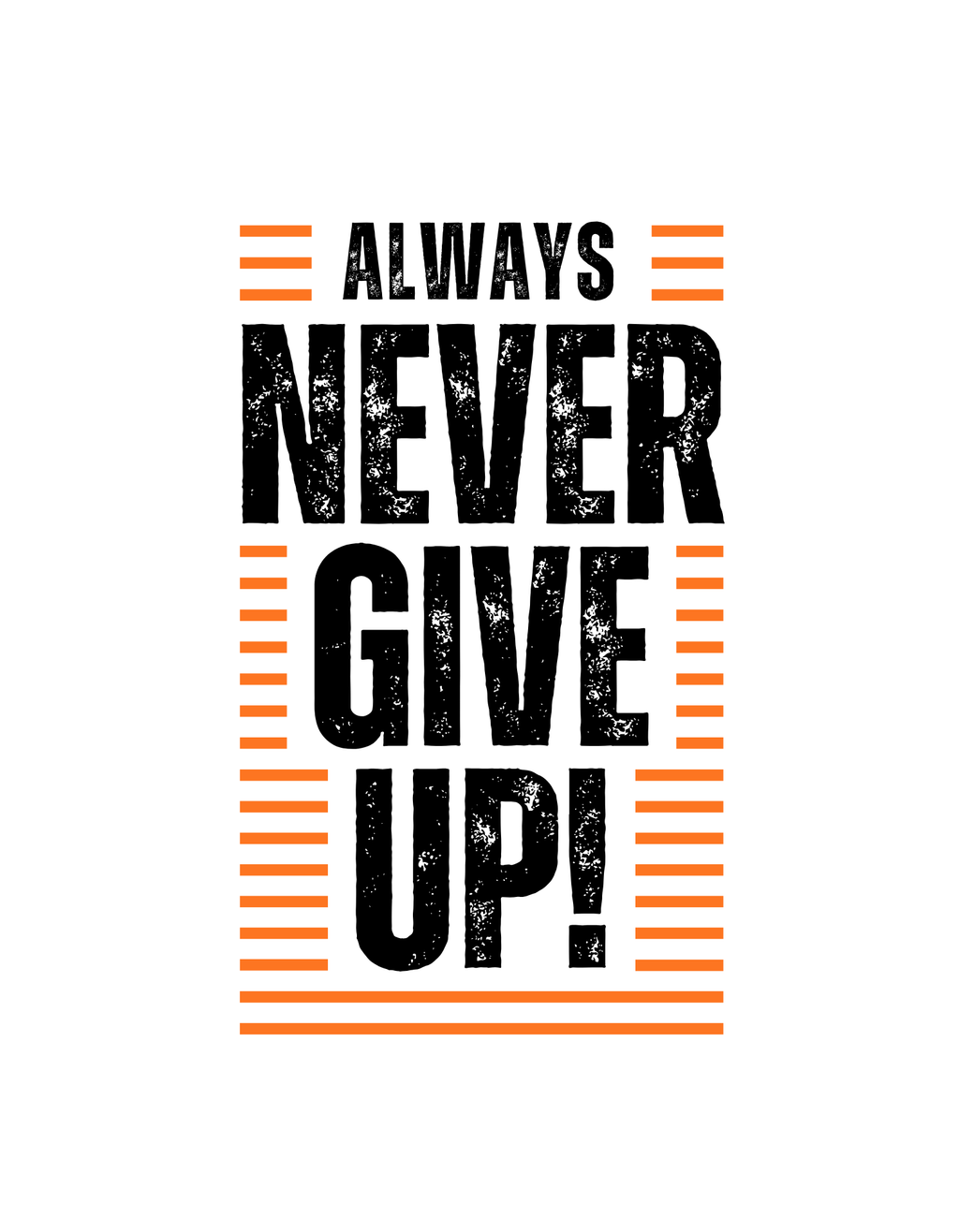 SOLID TEE 240 NEVER GIVEUP