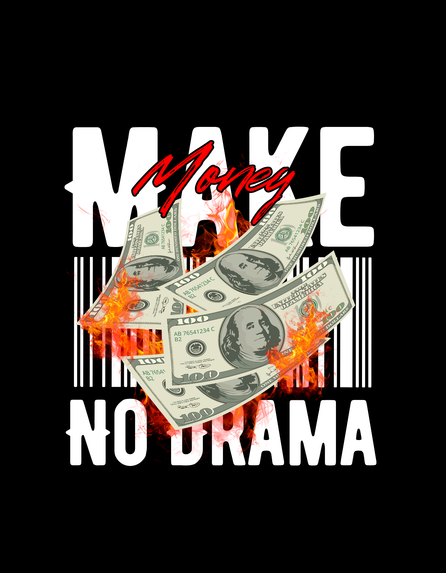 Oversize WEIGHT TEE 240 MAKE MONYE NO DRAMA