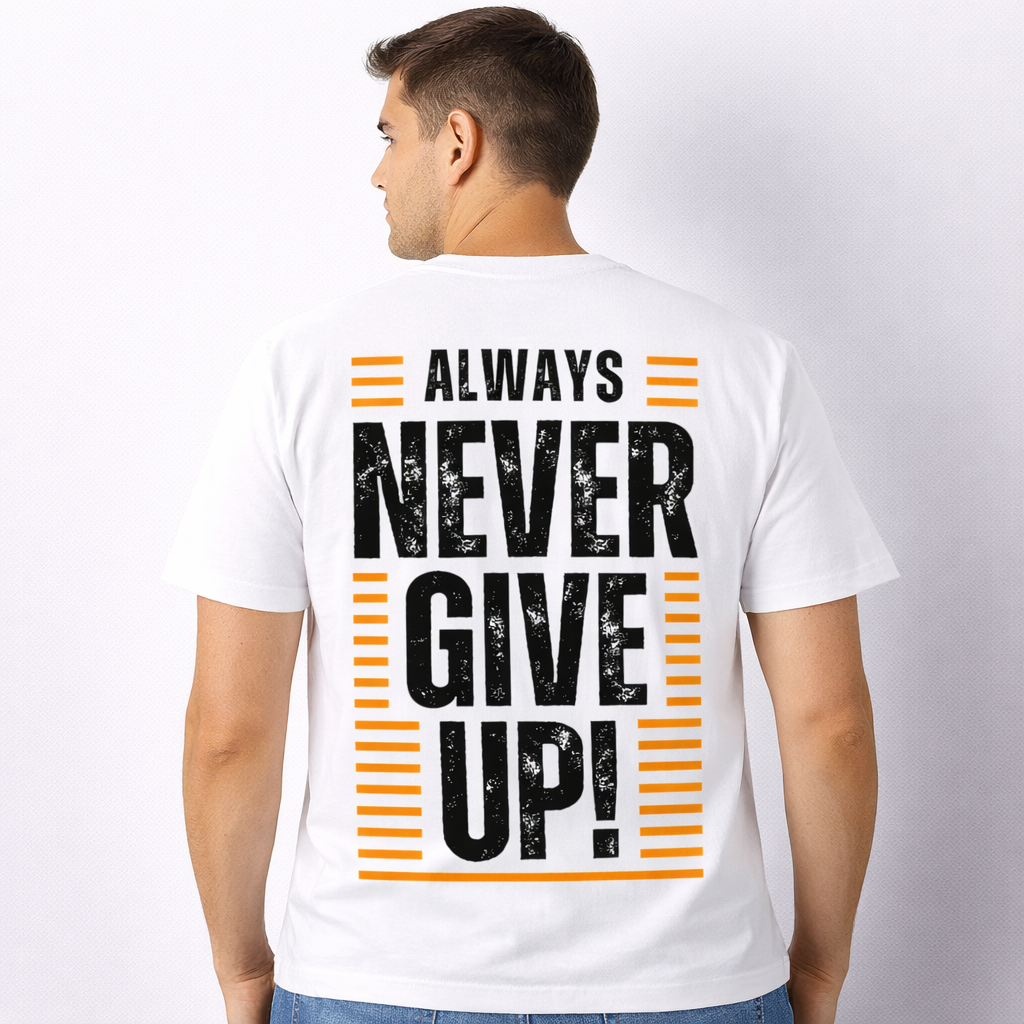 SOLID TEE 240 NEVER GIVEUP