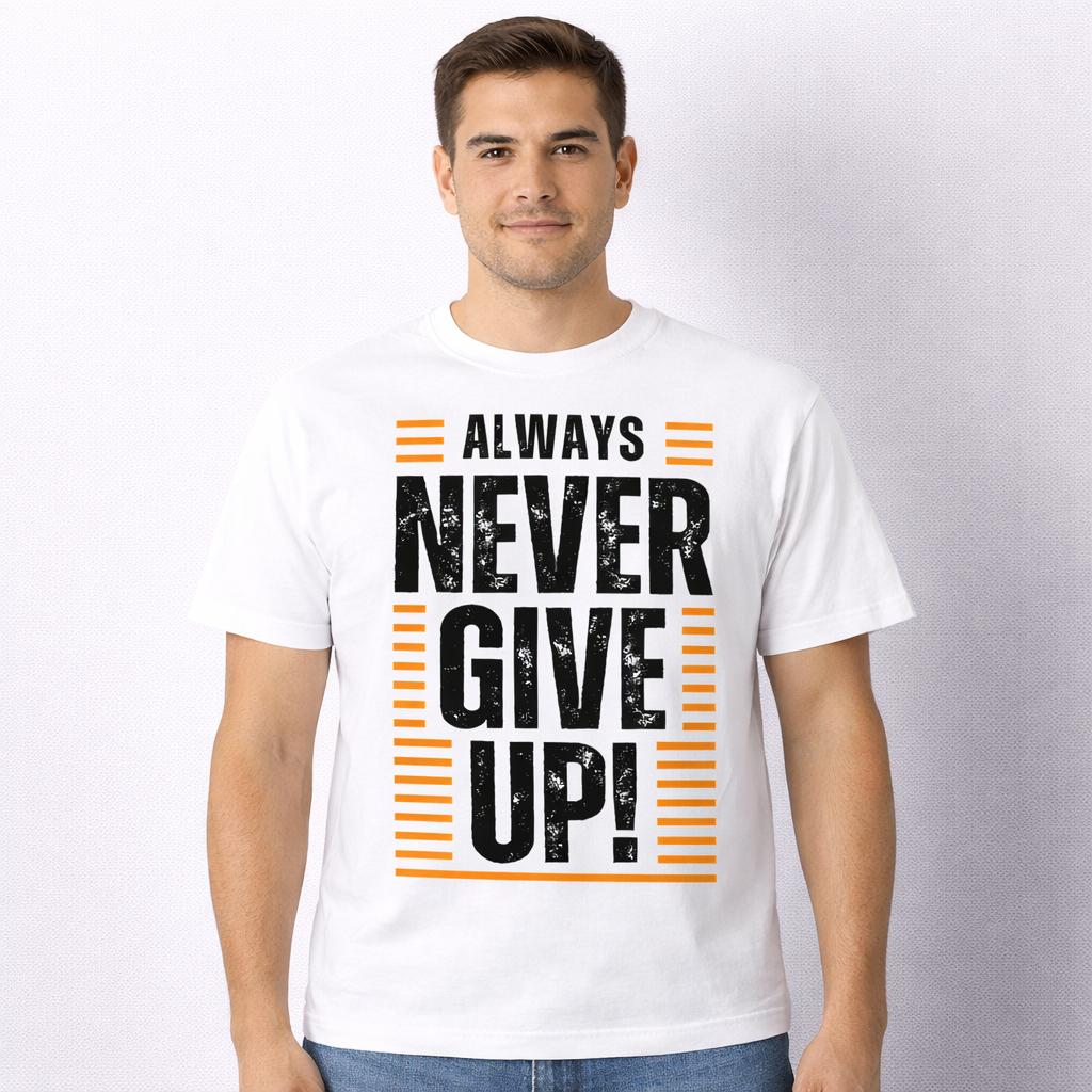 SOLID TEE 240 NEVER GIVEUP