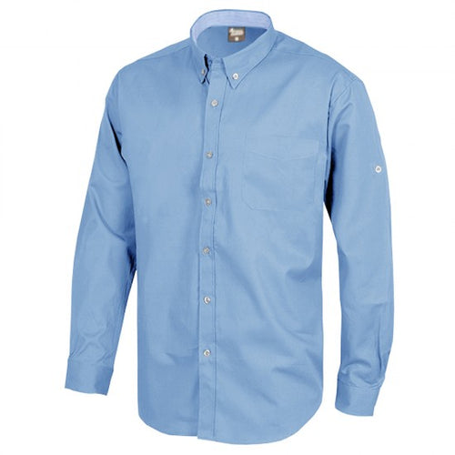 Camisa de trabajo Oxford celeste de manga larga