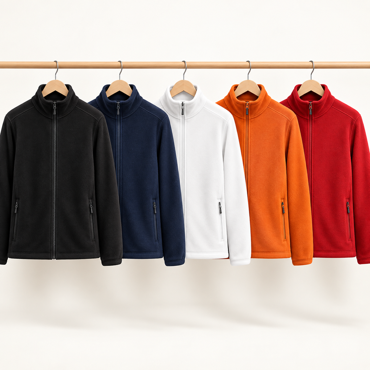 Colores disponibles de la campera polar de cierre