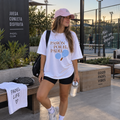 Remera Oversize Pasión por el Pádel en look de club con biker negra