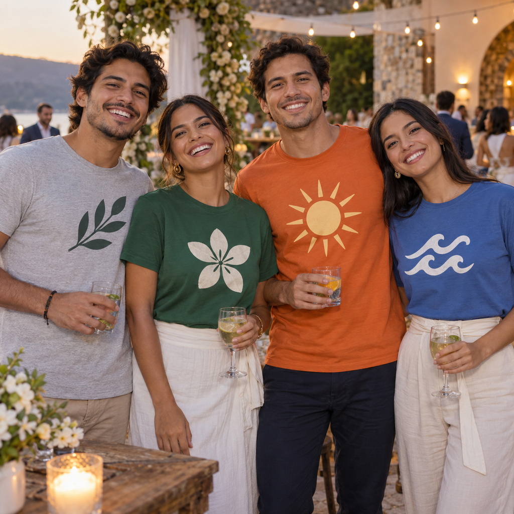Remeras clásicas de algodón personalizadas con vinilo para eventos