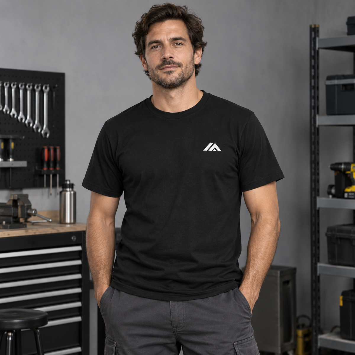 Remera clásica negra personalizada para trabajo